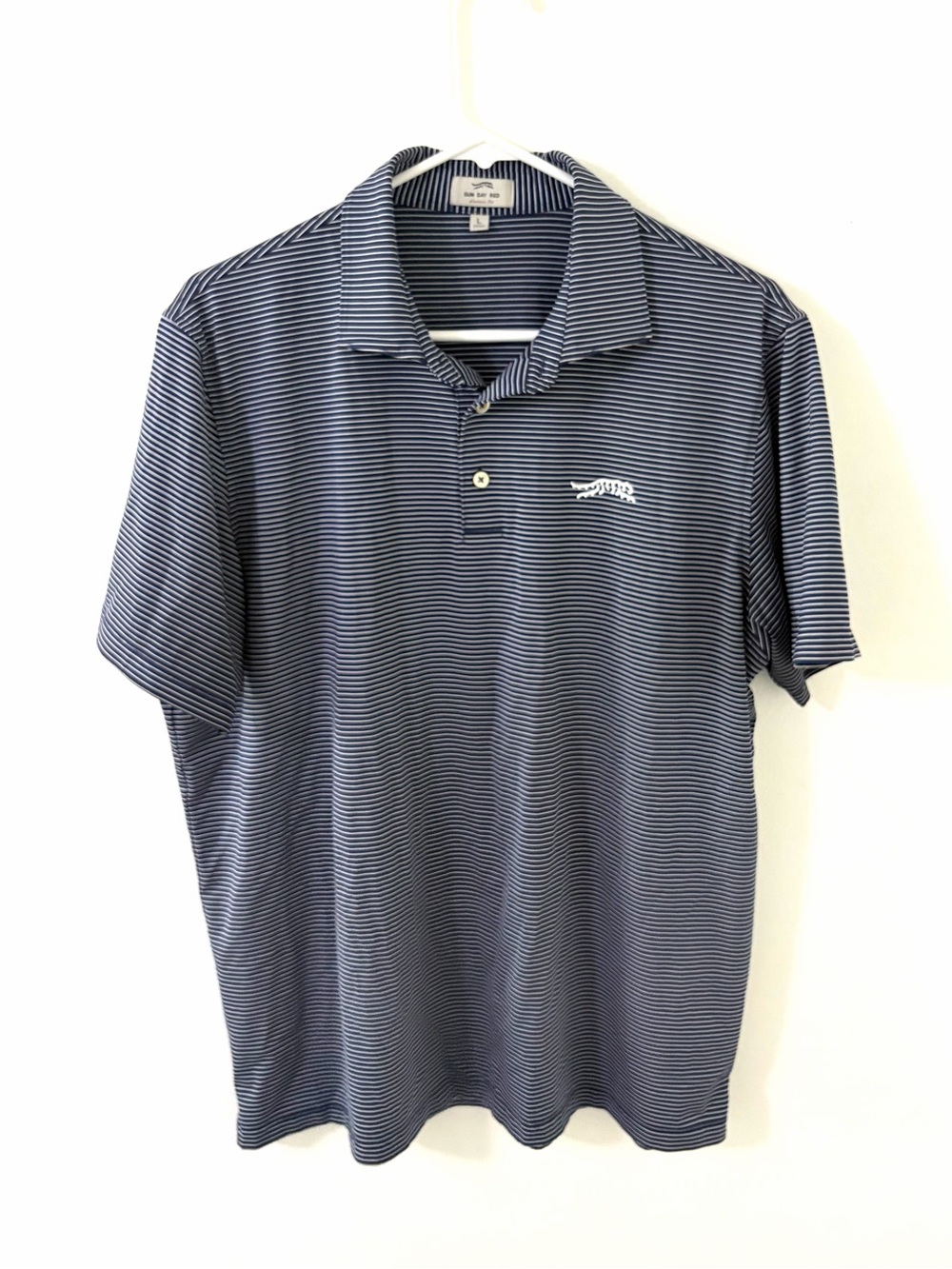 Tiger Woods Sun Day Red Striped Performance Polo, Size: Large